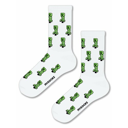 Носки MySocks, размер 36-43, белый paladone светильник minecraft creeper icon light v2