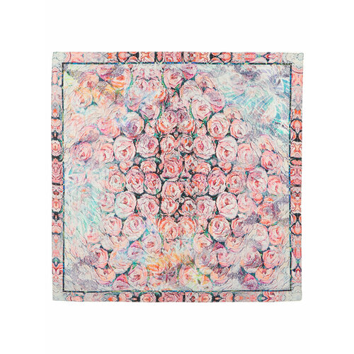 фото Платок павловопосадская платочная мануфактура,89х89 см, мультиколор, голубой