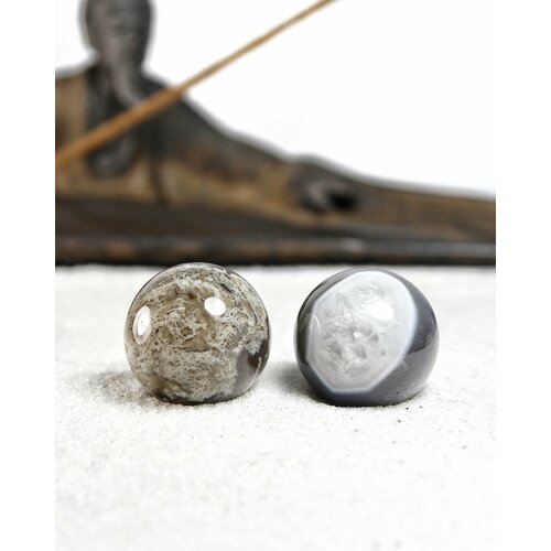 Массажные шары Баодинг Агат - диаметр 27-29 мм, натуральный камень, 2 шт - для стоунтерапии, здоровья и антистресса