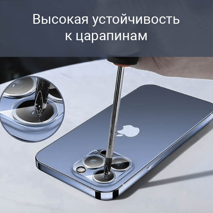 Стекло для защиты камеры iPhone 15 Pro / 15 Pro Max прозрачное