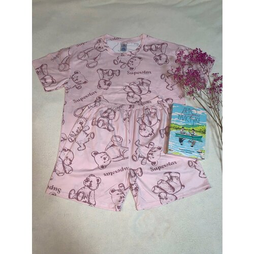 Пижама , размер XL, розовый пижама размер 46 48 графит