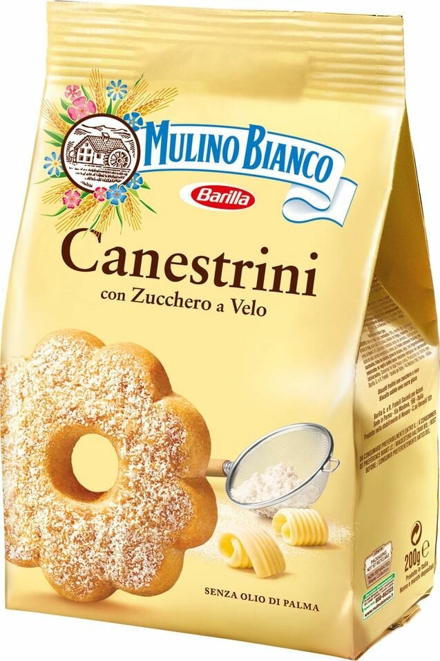 Печенье Mulino Bianco Canestrini сдобное с сахарной пудрой 200г х 3шт - фотография № 3