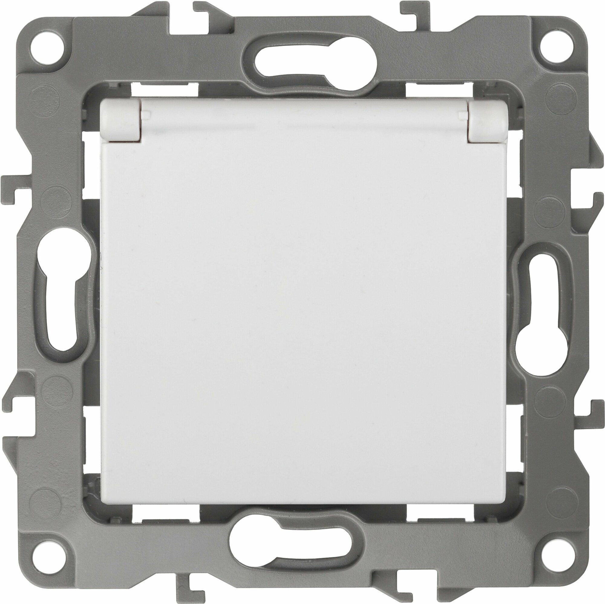 12-2103-01 ЭРА Розетка 2P+E Schuko со шторками с крышкой, 16A-250В, IP20, Эра12,