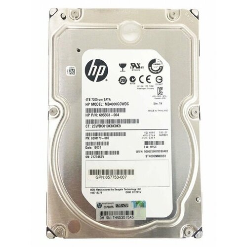Жесткий диск HP 763059-B21 4Tb 7200 SATAIII 3.5 HDD жесткий диск hp 846783 b21 4tb 7200 sataiii 3 5 hdd