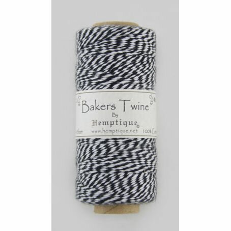 Шнур HEMPTIQUE "Bakers Twine", 2х2 нити, 1 мм, 125 м, 50 г, черно-белый, на катушке