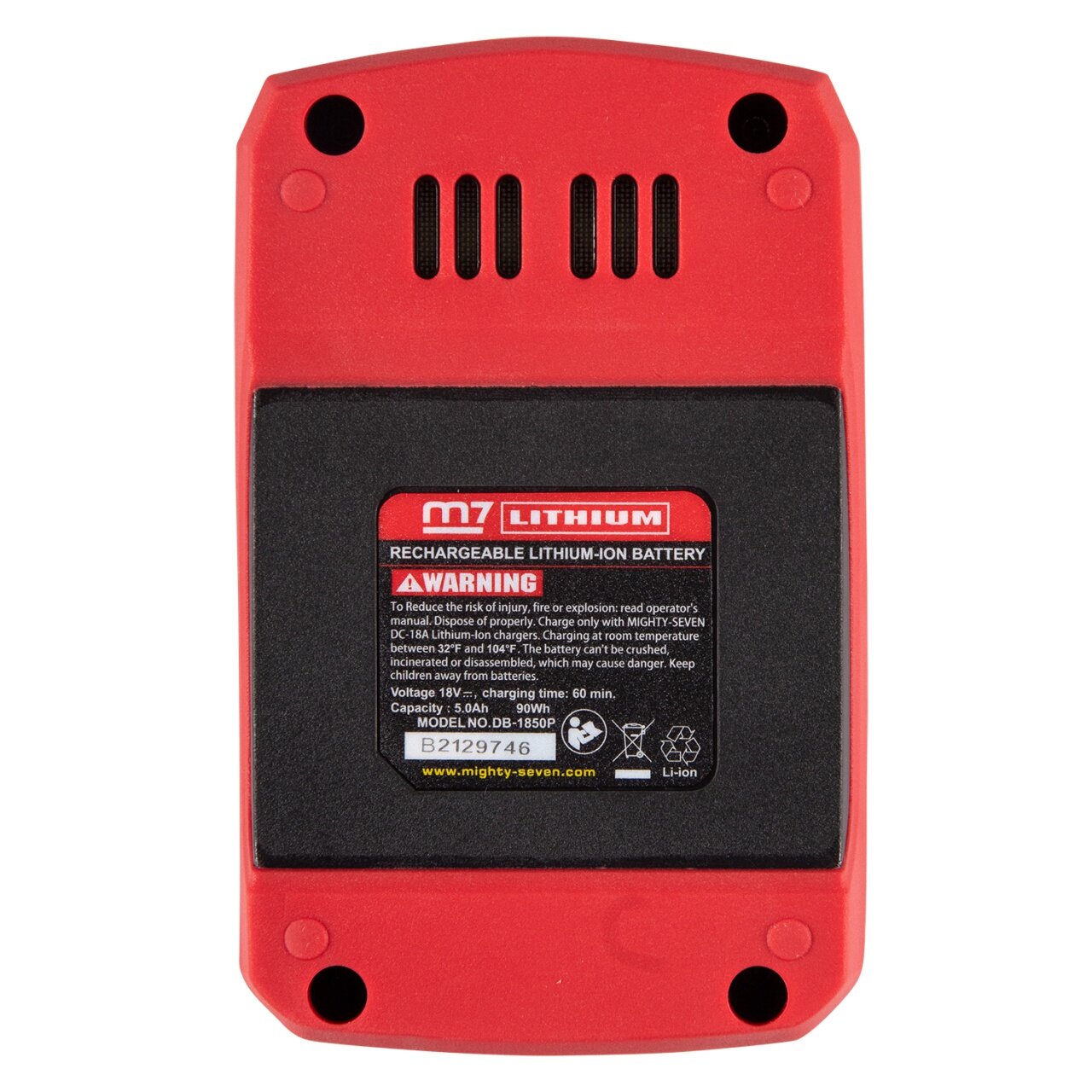 Аккумулятор 18В, 5,0Ач MIGHTY SEVEN DB-1850 — фото 1