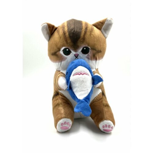 Мягкая игрушка кот акула, антистресс игрушка, 20 см, котёнок в костюме акулы, тренд 2023