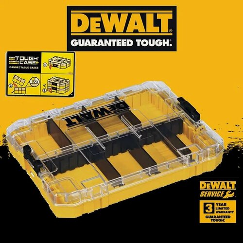 Изображение товара Кейс для инструментов DEWALT DWAN2190 TSTAK TOUGH (1шт.) со съемными перегородками (6 штук), 22*17*3.5 см