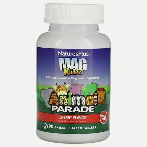 Изображение товара БАД Nature's Plus Animal Parad Mag Kidz, для детей, вишня, от 3 лет, 250г, 90шт