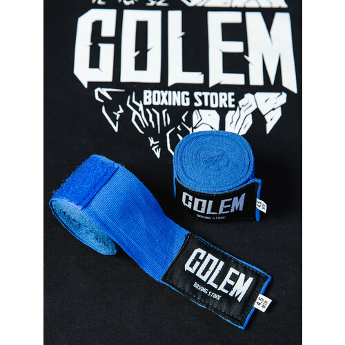 фото Бинты бокceрскиe эластичные gоlем детские, женские, мужские, 2,5 метра синего цвета golem