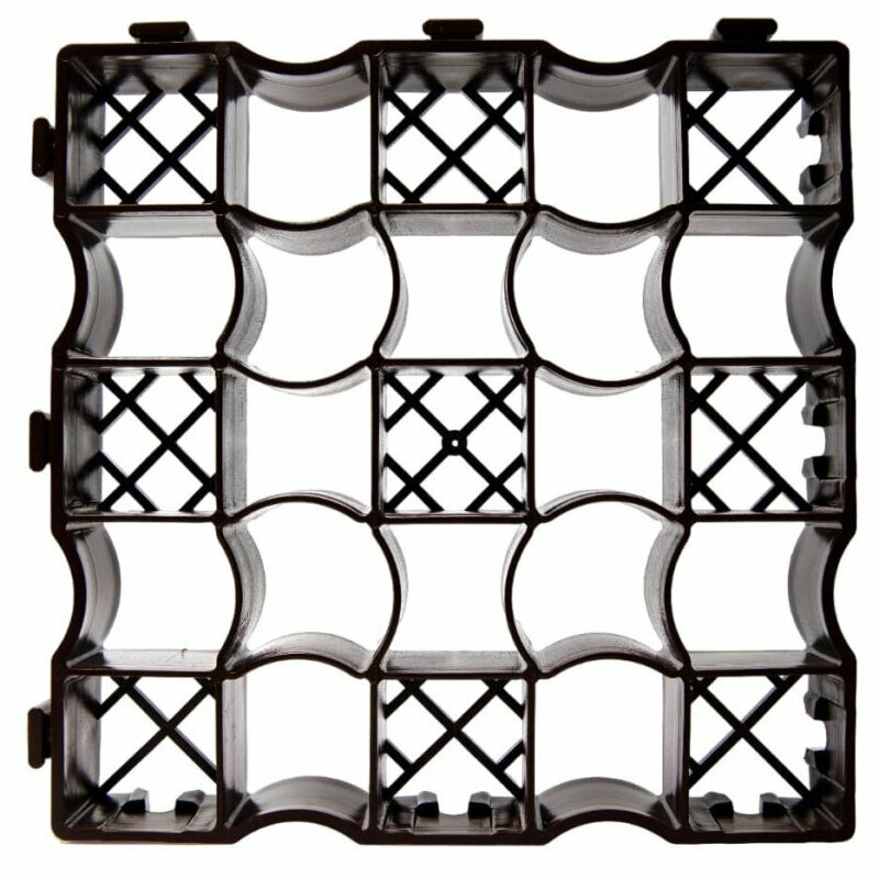 Решетка газонная Color-X С50 усиленная черная 1 кв/м (9 шт/уп), 1783359
