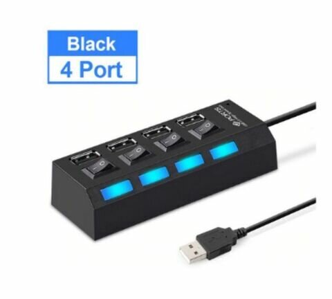 Переходник USB HUB Smartbuy на 4 порта (SBHA-7204-B) черный