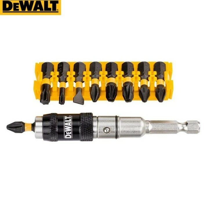 Набор торсионных бит DEWALT DT70518 Extreme Impact с магнитным поворотным держателем , 10 шт.