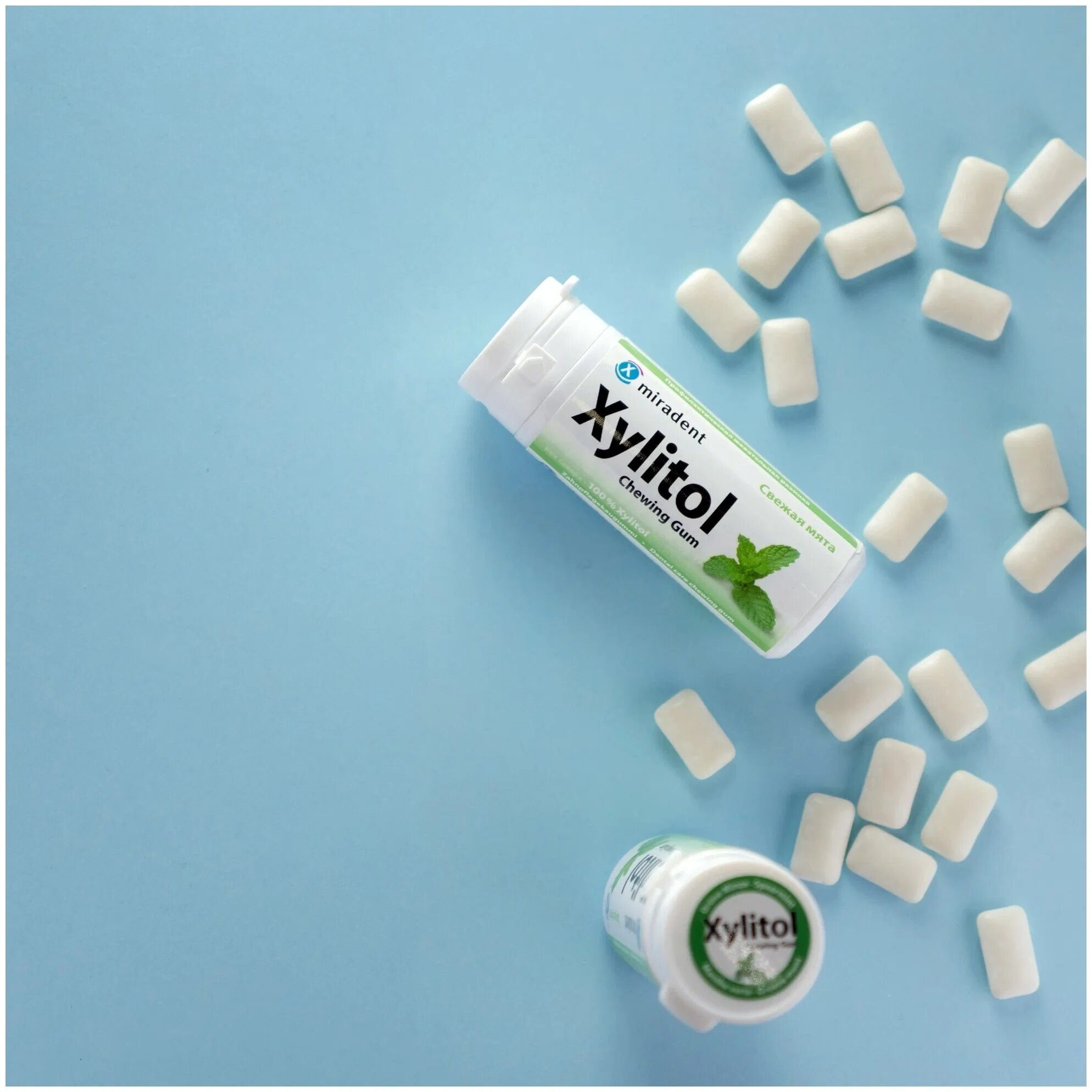 Жевательная резинка Miradent Xylitol со вкусом мяты, 30 шт - фотография № 2