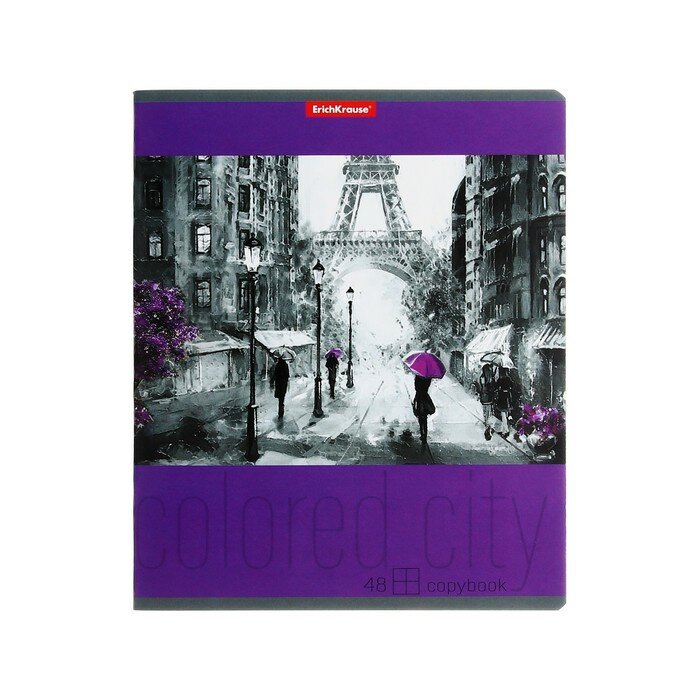 Тетрадь общая ученическая Erich Krause Colored City в клетку A5+ 48 листов в ассортименте - фото №6