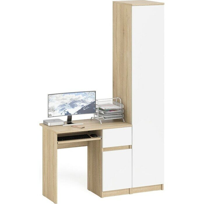 фото Комплект СВК Мори Стол компьютерный МС-1 правый + Пенал МШ400.1, цвет графит