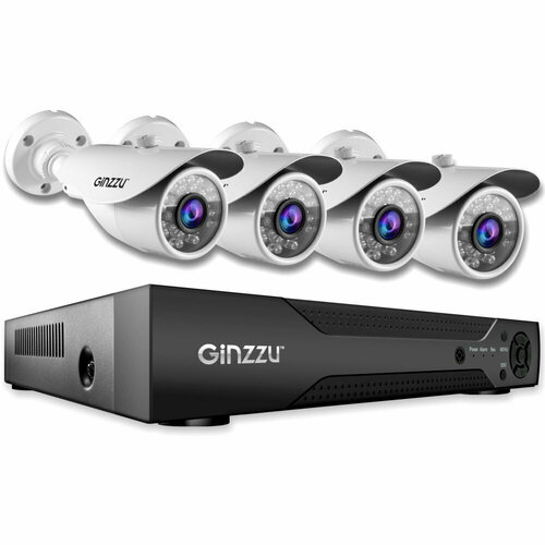 готовый комплект видеонаблюдения ginzzu hk 429n 4ch 5mp hdmi 2купол кам 5 0mp ir20м Комплект в/наблюдения GINZZU HK-842N,8ch, 5MP, HDMI, 4улич кам 5.0Mp, IR30м