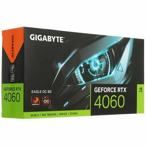 Видеокарта GIGABYTE GeForce RTX 4060 Eagle OC 8Gb (GV-N4060EAGLE OC-8GD) gigabyte видеокарта gigabyte geforce rtx 4060 eagle oc 8g gv n4060eagle oc 8gd geforce rtx 4060 8гб gddr6 2xhdmi 2xdp pci e ret