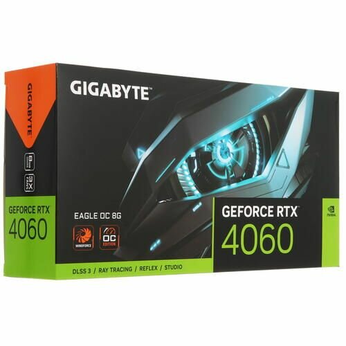 Видеокарта GIGABYTE GeForce RTX 4060 (8 ГБ GDDR6 Ultra HD 8K (7680x4320) PCI-E 4.0) GV-N4060EAGLE OC-8GD