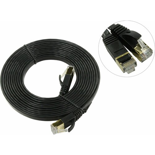 Интернет кабель, плоский - 3м (Патч корд Cat 7 F/FTP RJ45-RJ45)