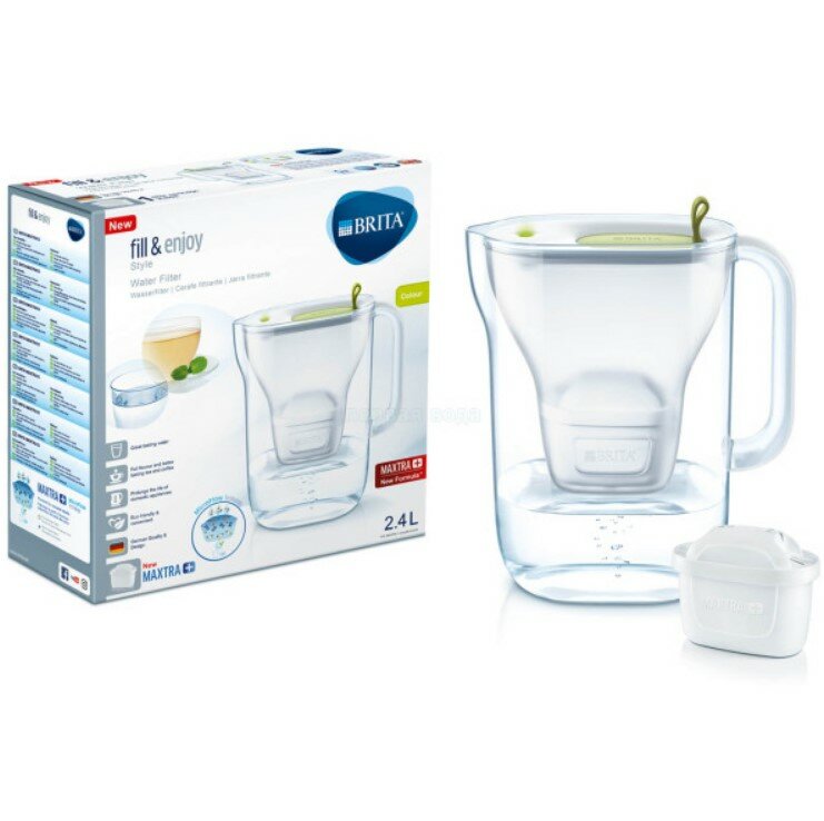 Фильтры для воды кувшин BRITA Style 3,6 л Lime - фотография № 1