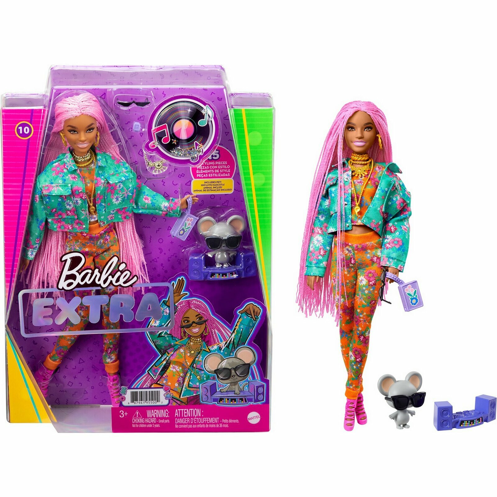 Barbie Кукла Экстра с розовыми афрокосичками - фото №20