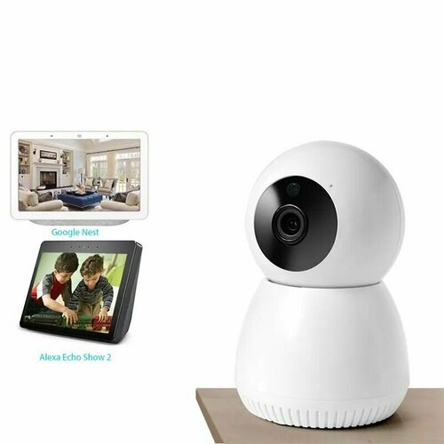 Беспроводная ip камера видеонаблюдения wifi 328 камера для дома с обзором 360 ночной съемкой и датчиком движения 1080₽