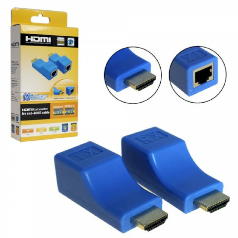 Удлинитель HDMI по витой паре до 30 метров по cat5/6, Hdmi extender