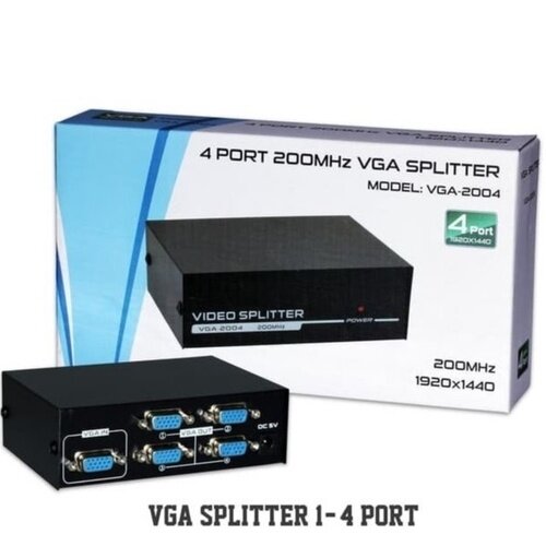 Разветвитель VGA Splitter 1x4 4Port (black) VGA-2004