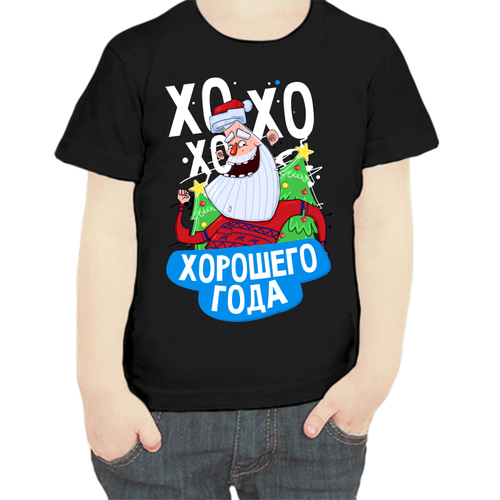 фото Футболка , размер 104, черный нет бренда