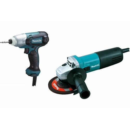 Набор Makita DK0169: шуруповерт TD0101 + углошлифовальная машина 9555HN электроинструмент, подарок на день рождения мужчине, любимому, папе, дедушке, парню ушм makita 9555hn 710 вт 125 мм