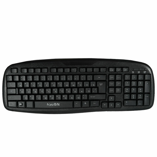 Клавиатура проводная FaisON, Easy, KB111, мембранная, 1.5 м, цвет: чёрный