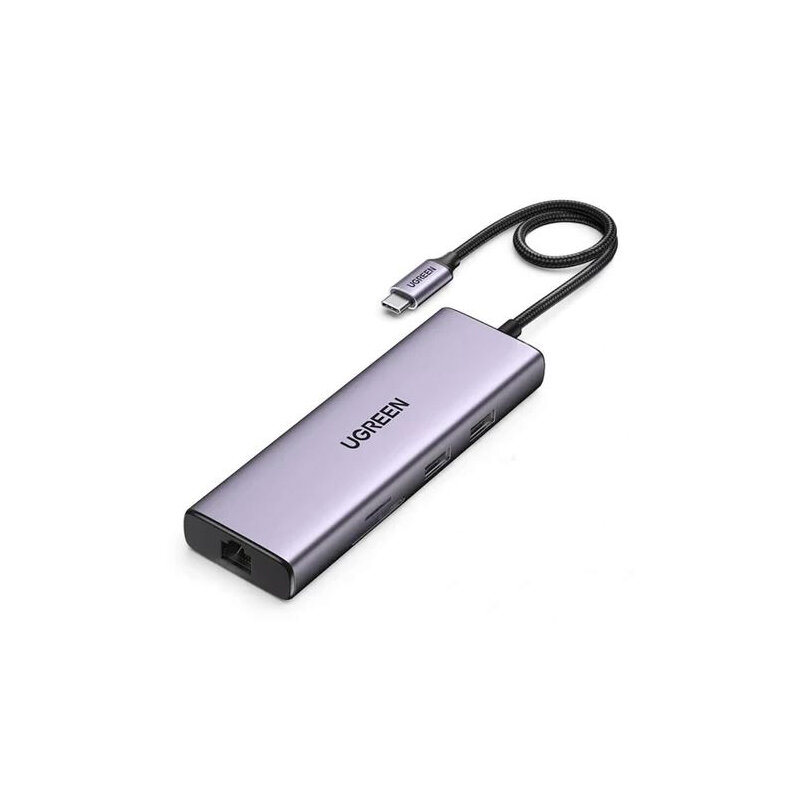 Конвертер UGREEN CM511 (15596) USB-C To HDMI+3*USB 30 A+PD Power Converter - Silver