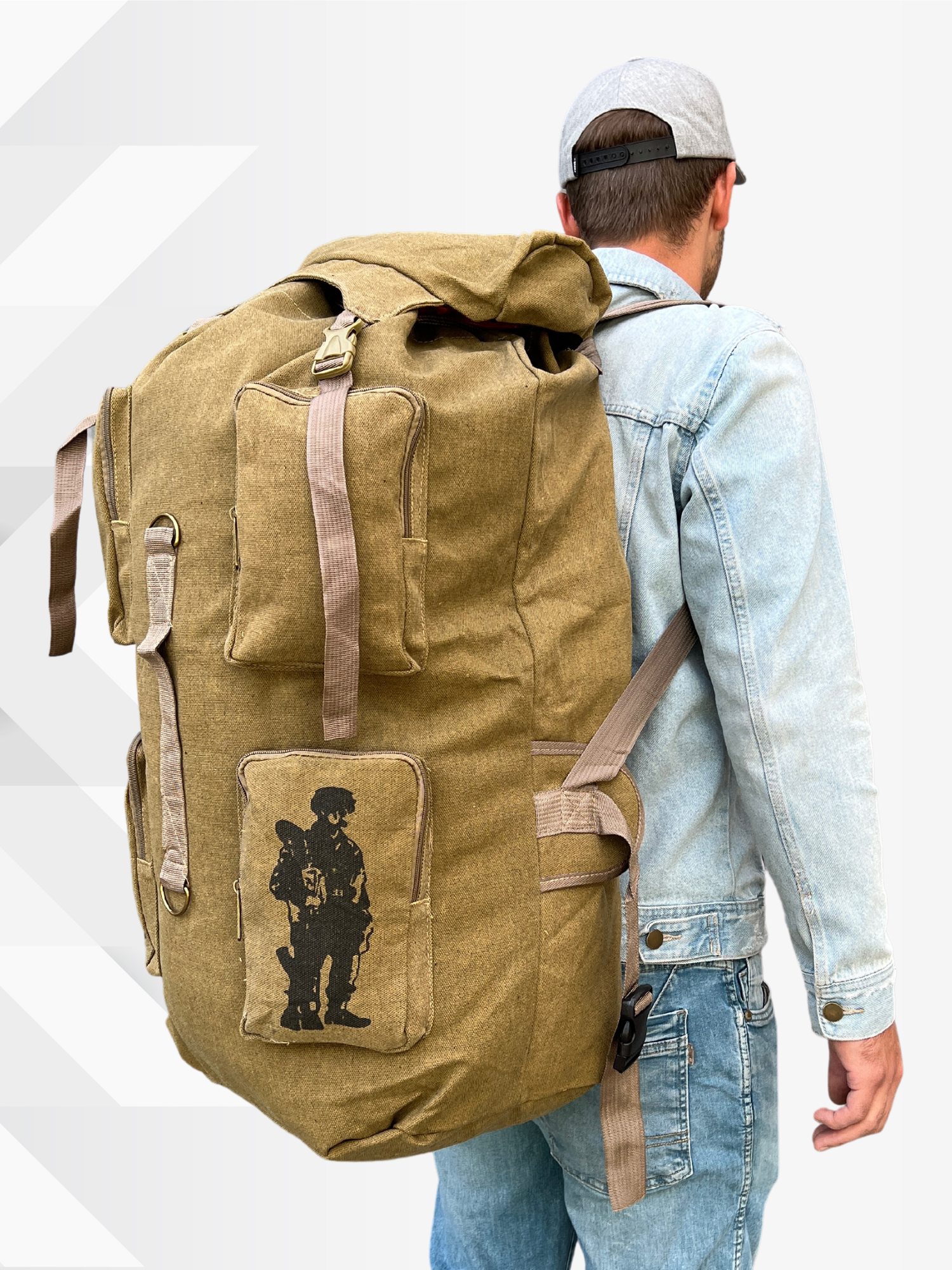 фото Рюкзак тактический армейский туристический 90 л, камуфляж, Рюкзак мужской Походный, спортивный, баул, для охоты, рыбалки, туризма