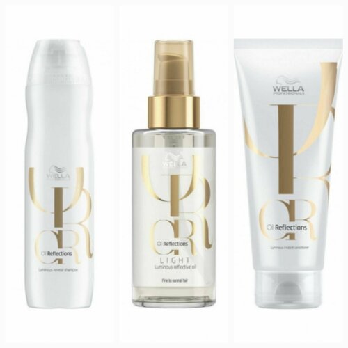 Wella Professional Oil Reflections Набор для интенсивного блеска волос wella professionals oil reflections разглаживающее масло для интенсивного блеска волос 100 мл бутылка