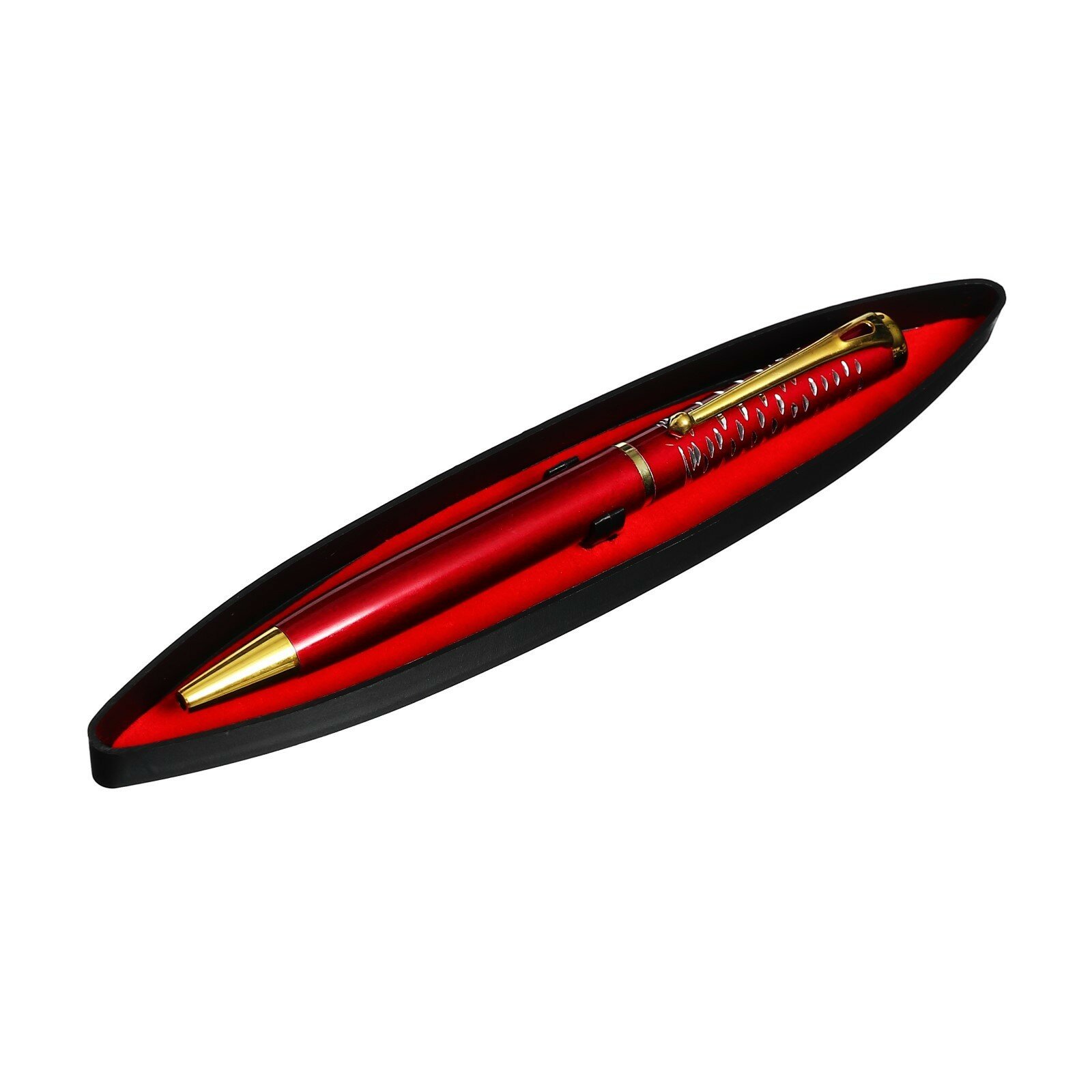 Ручка подарочная шариковая в пластик футляре поворотная Фрэнсис корпус бордово-золотистый