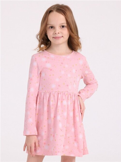 Платье Апрель, размер 52-98, белый, розовый