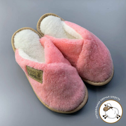 Тапочки Wool Lamb тапочки из натуральной шерсти, размер 40-41, коралловый, розовый