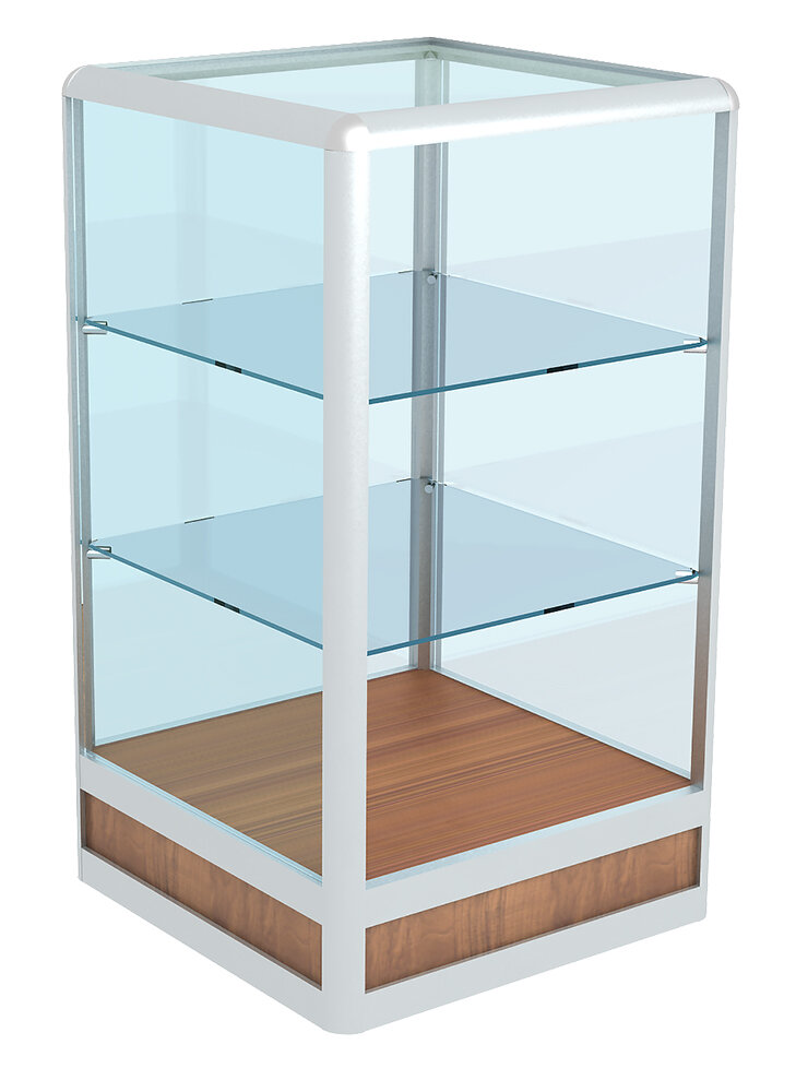 Прилавок из профиля и стекла для магазина экологически чистых продуктов ECO-ПП-03