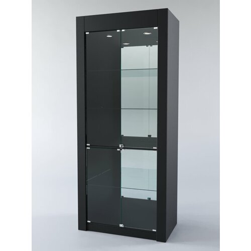 Витрина "неомодерн" №8 (закрытая, задняя стенка - зеркало), Черный 90 x 50 x 210 см