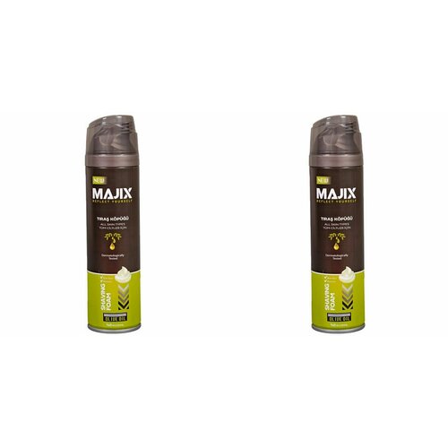 Majix Пена для бритья Olive oil, 200 мл, 2 штуки