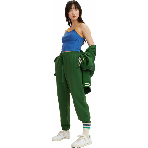 Брюки спортивные Levi's, размер XS, зеленый deeptown vintage women joggers sweatpants wide leg pants women striped hippie sweatpants casual streetwear women button trousers