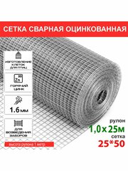 Сетка сварная Zn 25*50*1.6*1000 (25 м. п.)