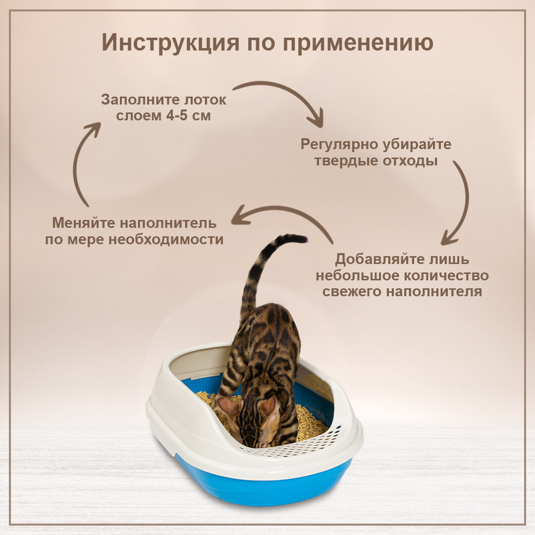 HOMECAT Ecoline 12 л древесный комкующийся наполнитель в гранулах для кошачьих туалетов