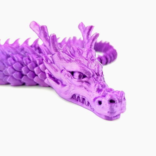 Подвижный дракон - игрушка-антистресс 45см шелковый фиолетовый