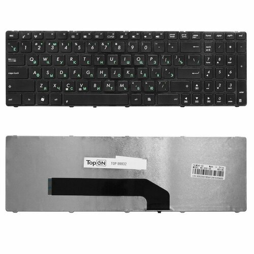 клавиатура для ноутбука dell inspiron 11 3180 3189 series плоский enter черная с рамкой pn 5xvf4 hnxpm pk131x23a00 Клавиатура Asus F52, K50, K51, K61, K70, X70. Плоский Enter. Черная, с черной рамкой