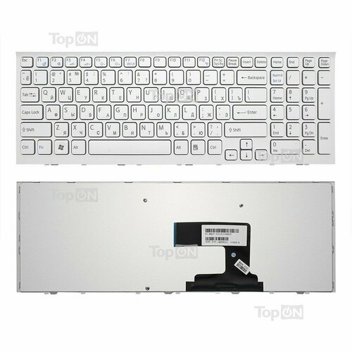 Sony Клавиатура Sony VPC-EL, VPCEL белая с рамкой 148969261, 9Z. N5CSW. B0R, NSK-SBASW 0R, 904MQ07