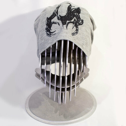 фото Шапка бини чужой, размер 44, серый zloster