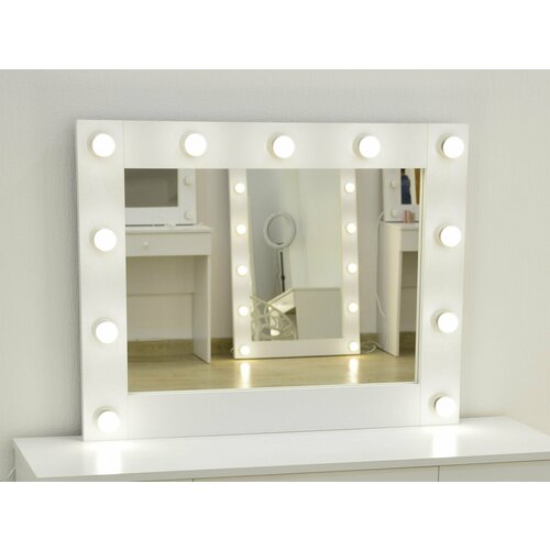 Гримерное зеркало GM Mirror 80см х 60см, белый / косметическое зеркало