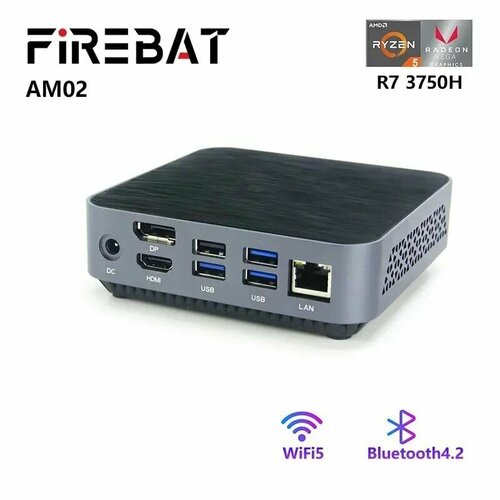 Мини ПК FireBat AM02 (AMD Ryzen 7 3750H, RAM 16 ГБ, SSD 512 ГБ)
